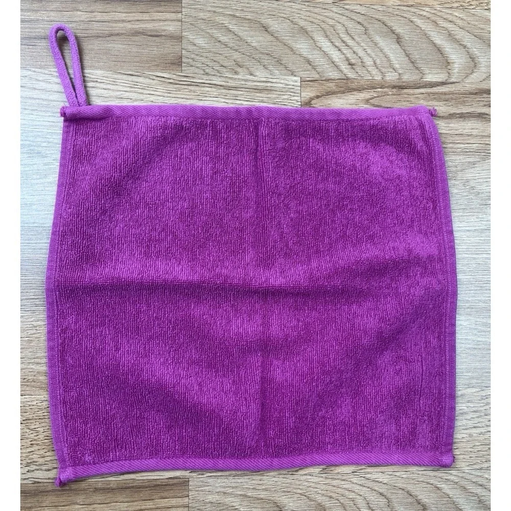 Set of 2 Joy Mangano Joy Supreme Stretch Luxury Hanging Washcloth Towel Pink NEW